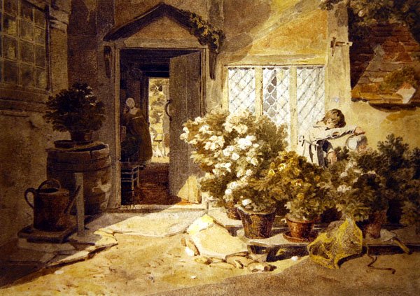 A Cottage Yard (ألوان مائية على ورق) بواسطة جوشوا كريستال