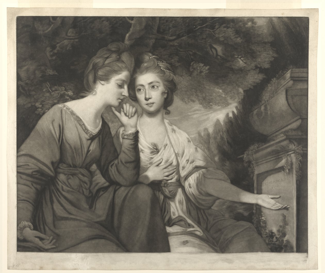 السيدة Harriet Bouverie والسيدة Frances Ann Crewe ، محفورة بواسطة Giuseppe Marchi ، 1770 بواسطة جوشوا رينولدز