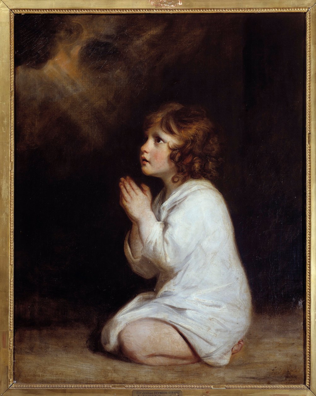 صموئيل الصغير في الصلاة رسم جوشوا رينولدز (1723-1792) 1777 صن. 0،89x0،7 m متحف مونبلييه فابر - الرضيع صموئيل يصلي. لوحة لجوشوا رينولدز (1723-1792) بواسطة جوشوا رينولدز