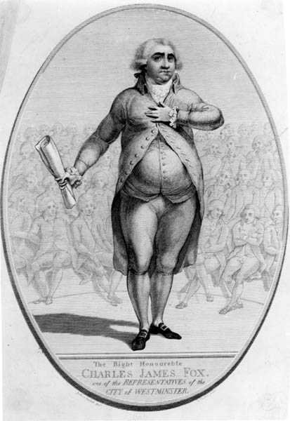 الرايت أونرابل تشارلز جيمس فوكس (1749-1806) أحد ممثلي مدينة وستمنستر ، نقشه توماس تروتر (c.1750-1803) بواسطة جوشوا بعد كريستال