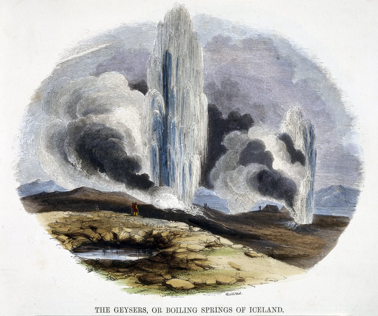 السخانات ، أو غليان الينابيع في آيسلندا ، من ظاهرة الطبيعة ، 1849 بواسطة جوشيا وود ويمبر