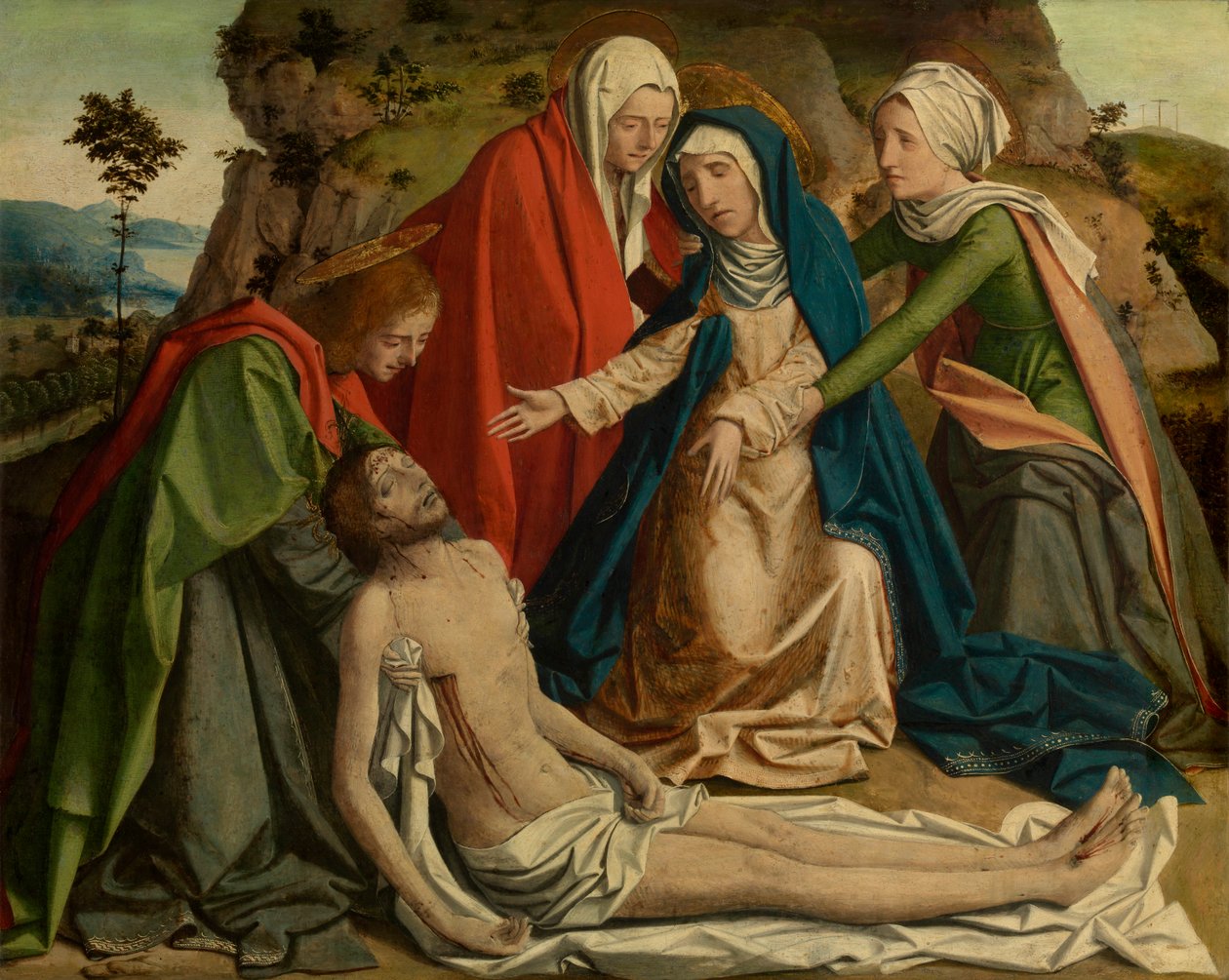الرثاء على المسيح الميت (زيت على لوح) بواسطة Josse (fl. 1493 1508) فأس التسليم