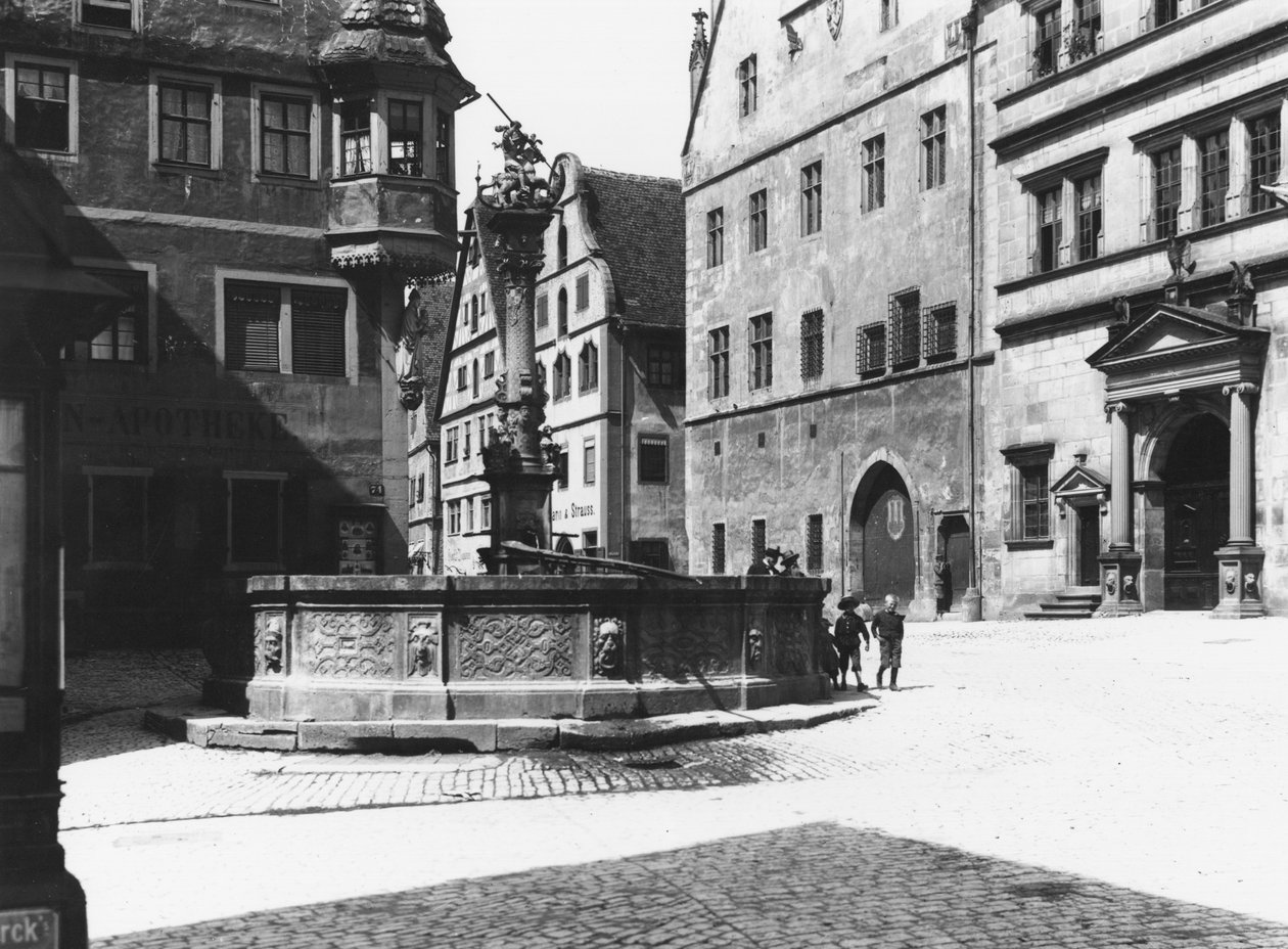 نافورة سانت جورج ، Rothenburg ob der Tauber ، c.1910 بواسطة جوسيت