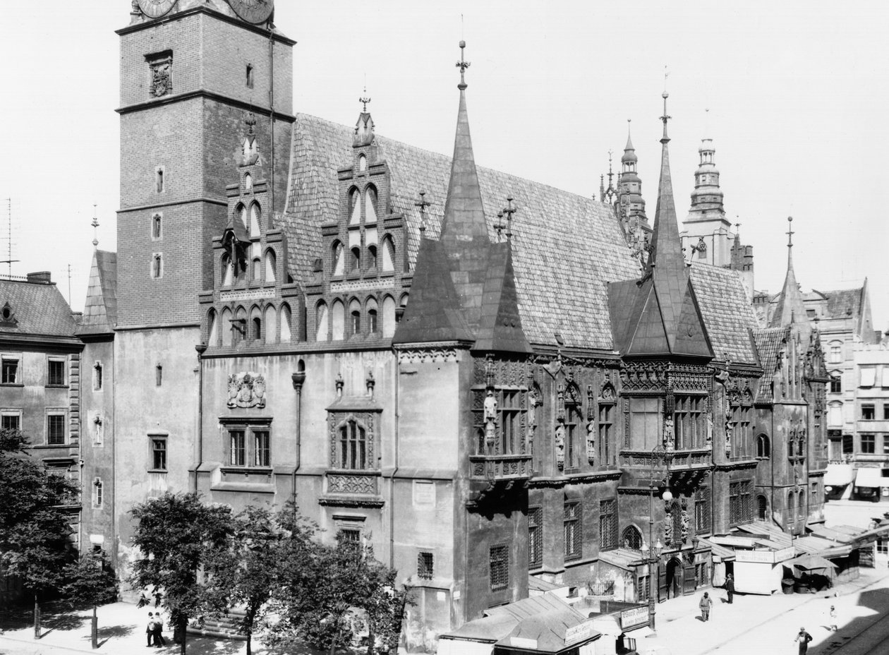 تاون هول ، Breslau (العصر الحديث فروكلاف) بولندا ، c.1910 بواسطة جوسيت