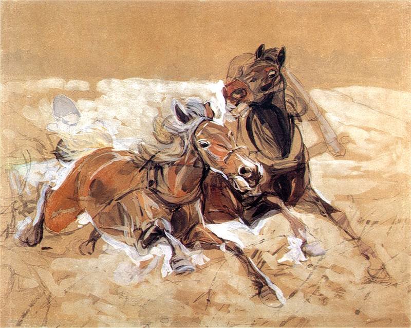 مشروع الخيول لرسم هجوم الذئاب بواسطة جوزيف ماريان شيمونسكي
