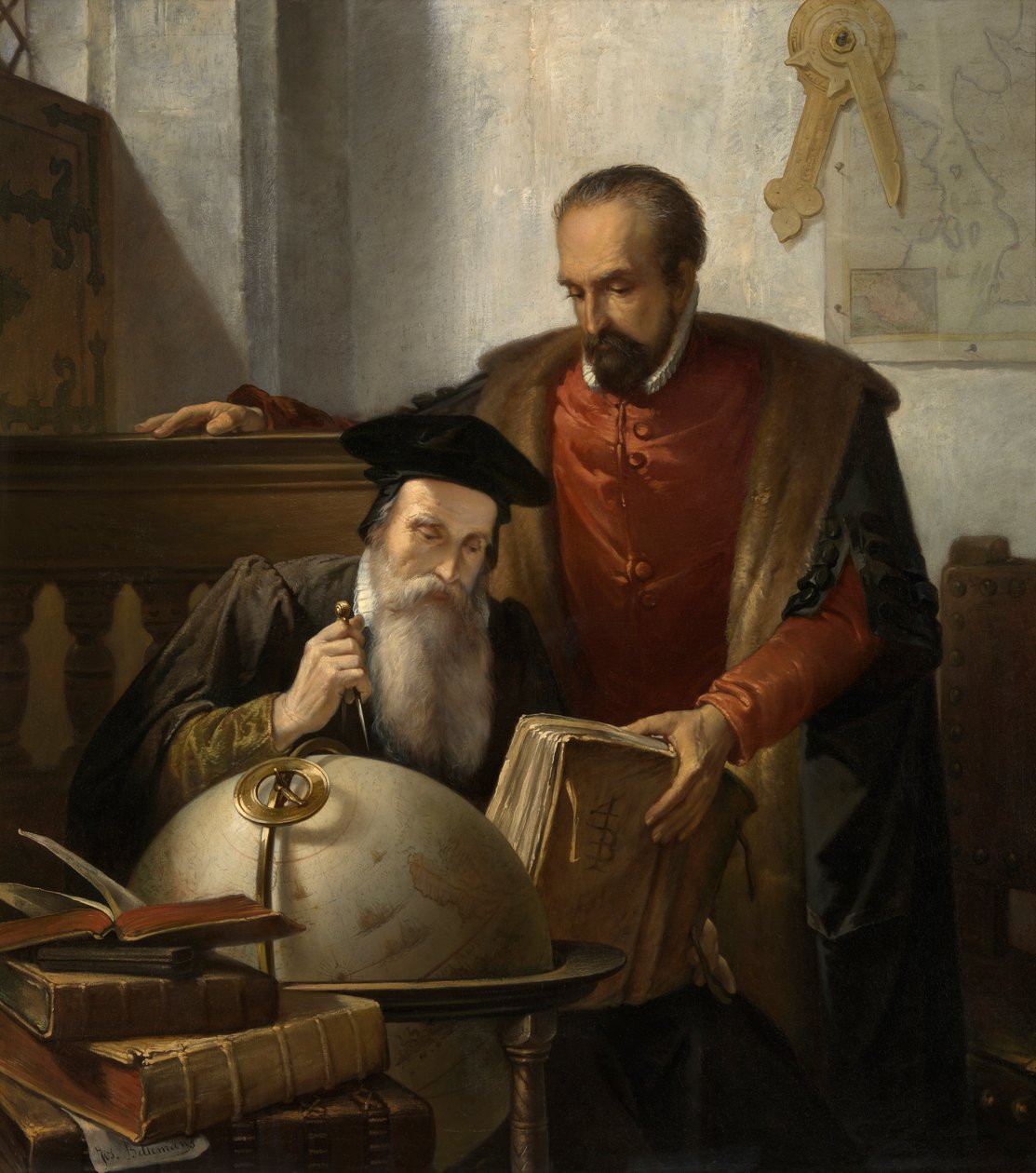 مركاتور وأورتيليوس (زيت على قماش) بواسطة جوزيف (1816 88) بلمانس