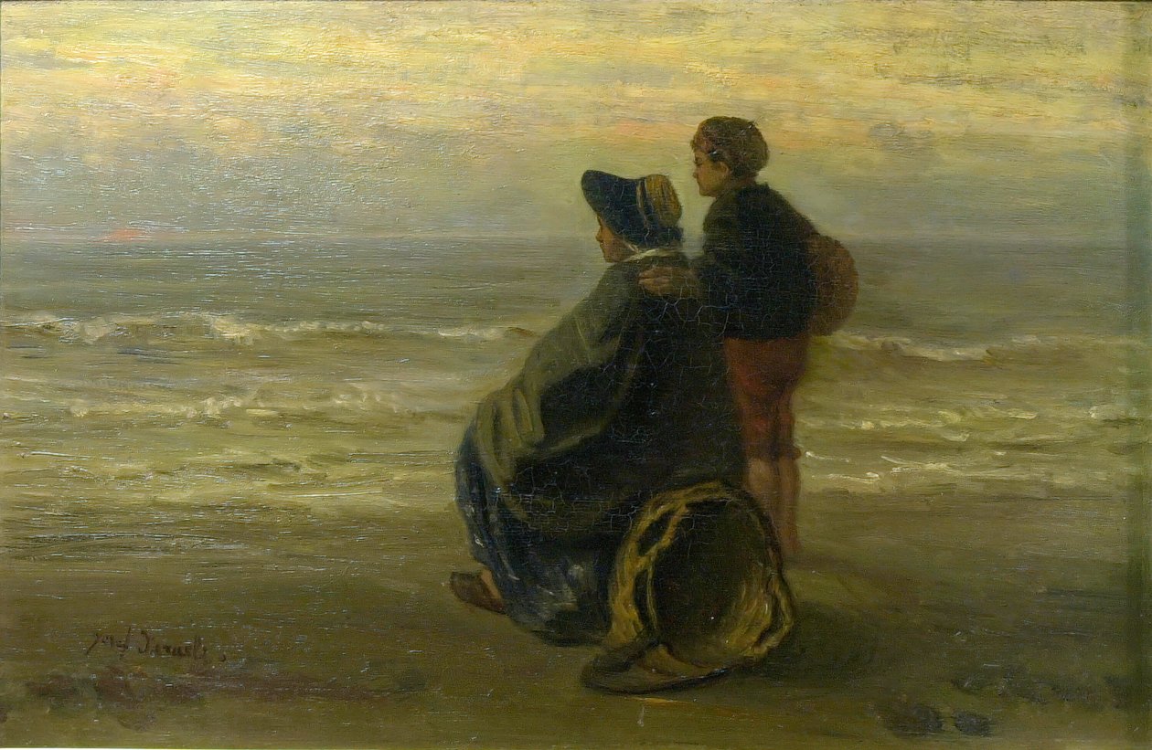 الأم والطفل على شاطئ البحر ، ج. 1890. بواسطة جوزيف إسرائيل