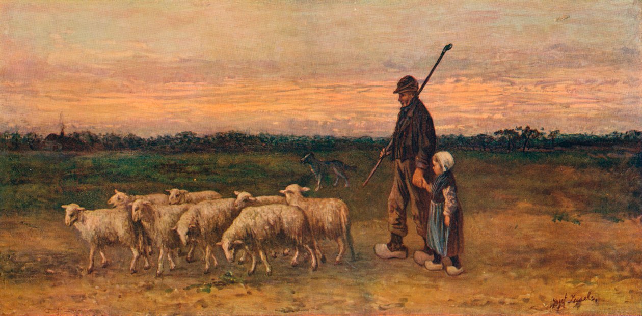 عودة القطيع ، c1899 بواسطة جوزيف إسرائيل