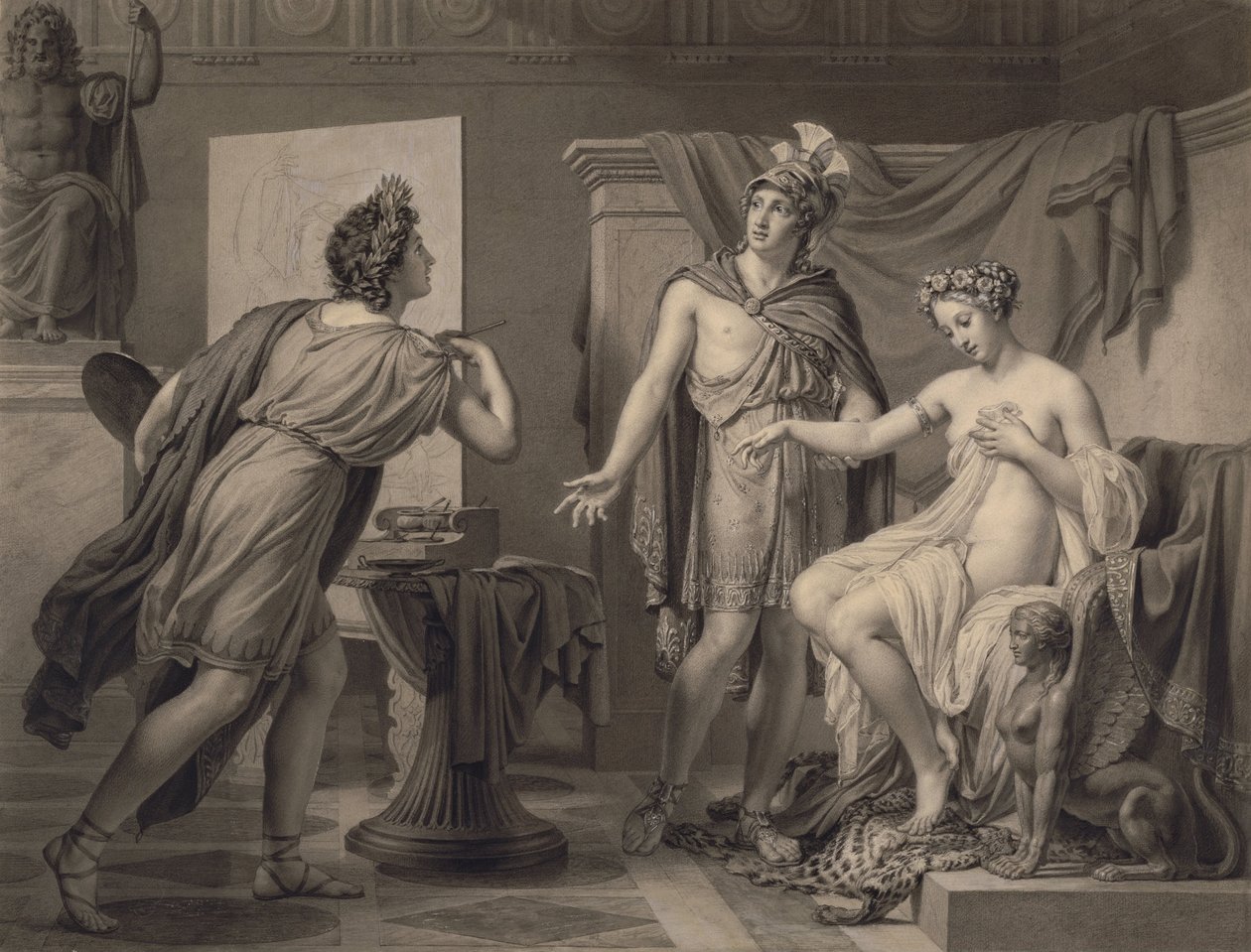 الكسندر Ceding Campaspe إلى Apelles بواسطة جيروم مارتن لانجلوا
