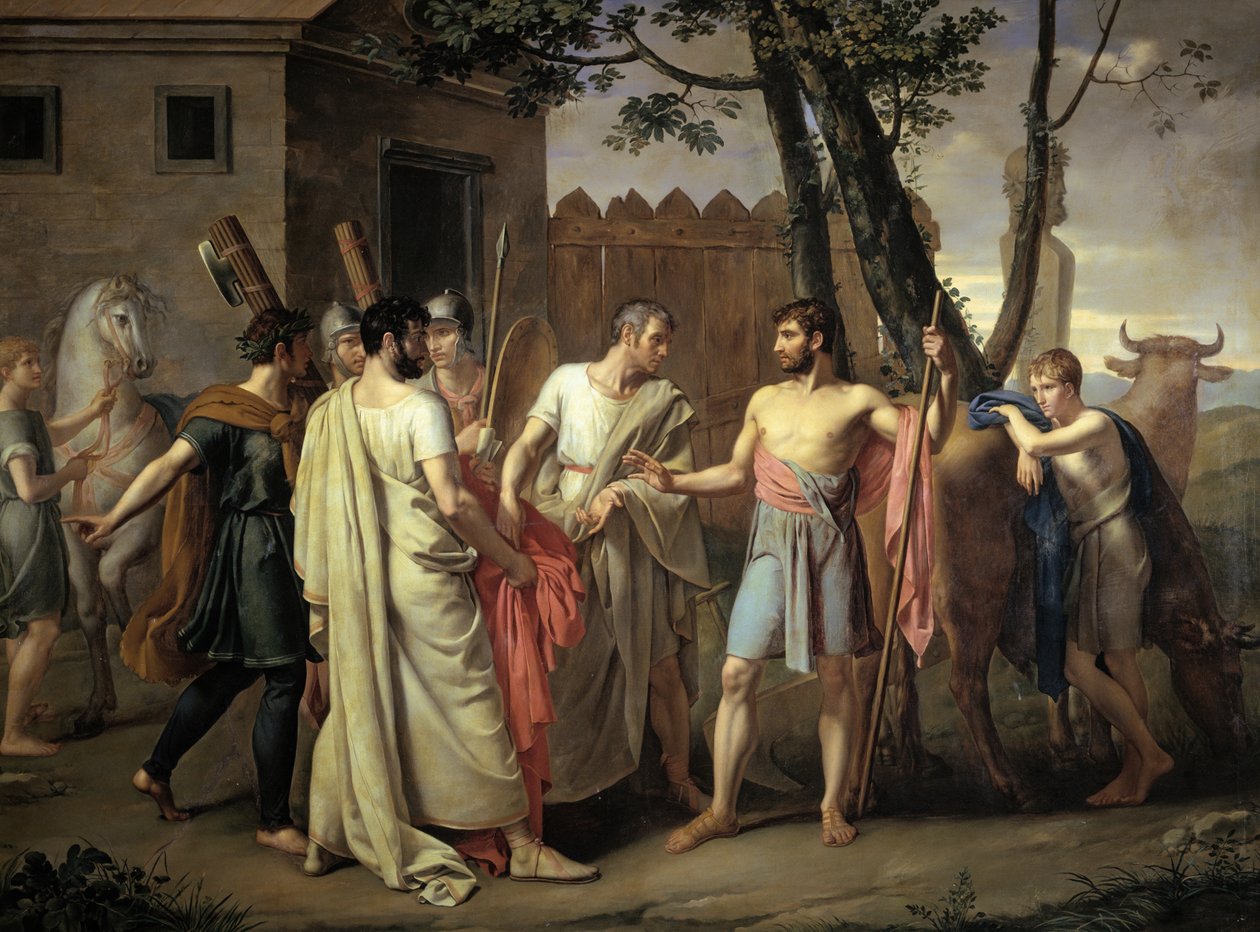 سينسيناتوس يترك المحراث، حوالي 1806 (زيت على قماش) بواسطة 