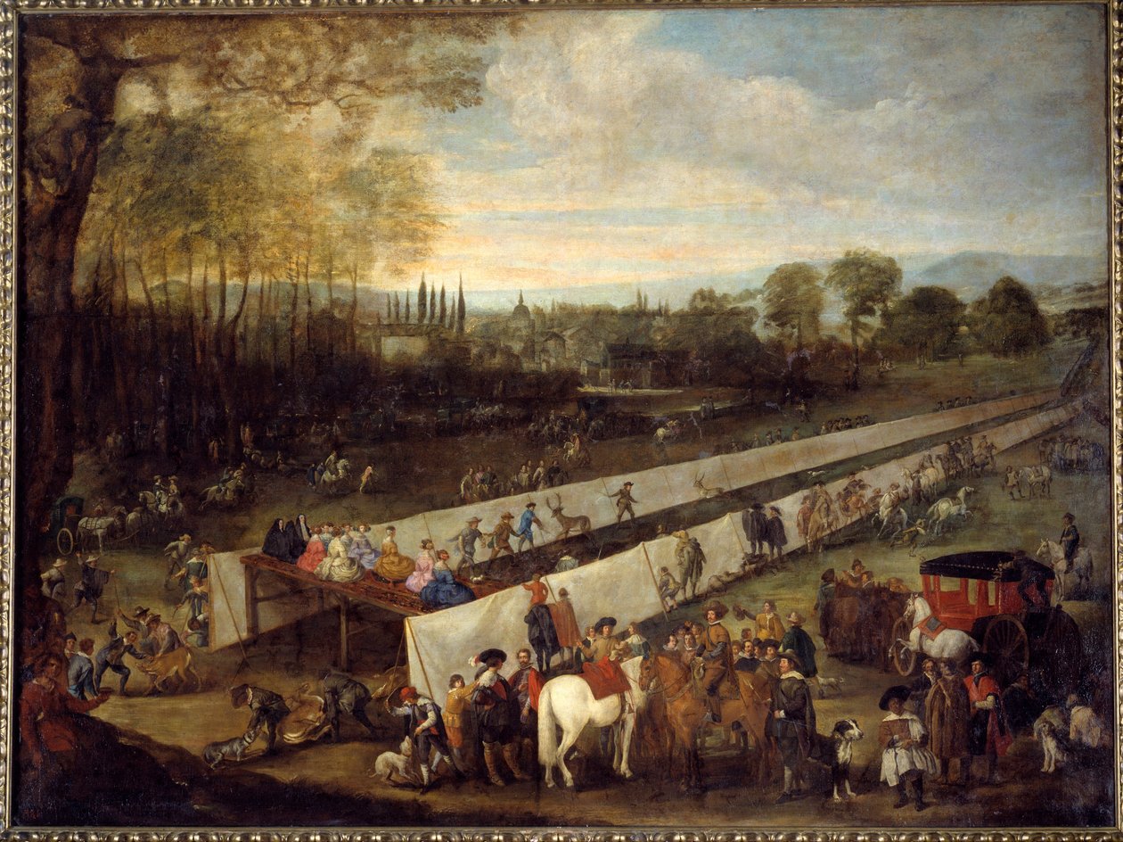 La chasse de tabladillo a Aranjuez لوحة رسمها خوان باوتيستا ديل مازو (1612-1667) القرن السابع عشر مدريد ، متحف دو برادو بواسطة خوان باوتيستا مارتينيز ديل (أتر. إلى) مازو