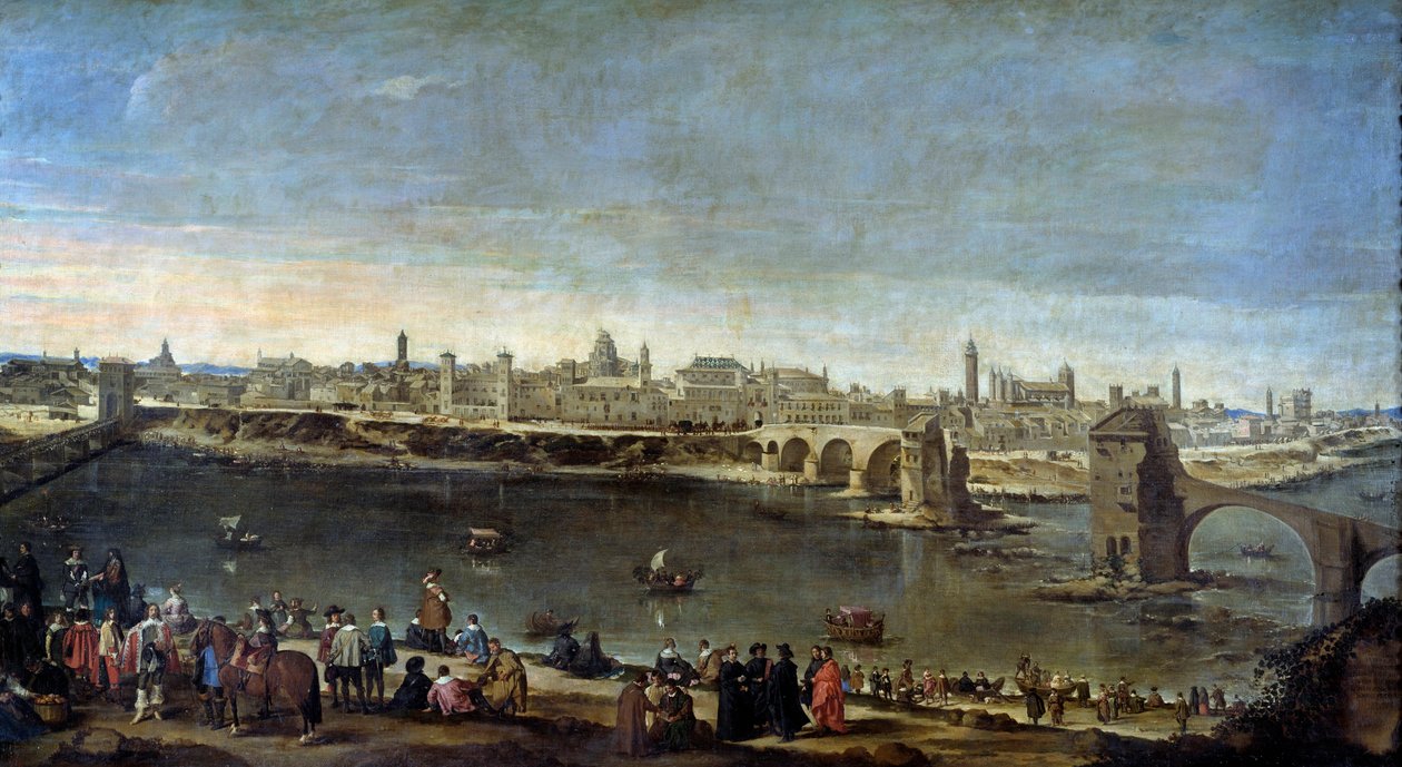 منظر لمدينة سرقسطة (سرقسطة) في عام 1646 لوحة رسمها خوان باوتيستا ديل مازو (1612-1667) 1646 مدريد ، متحف برادو بواسطة خوان باوتيستا مارتينيز ديل مازو