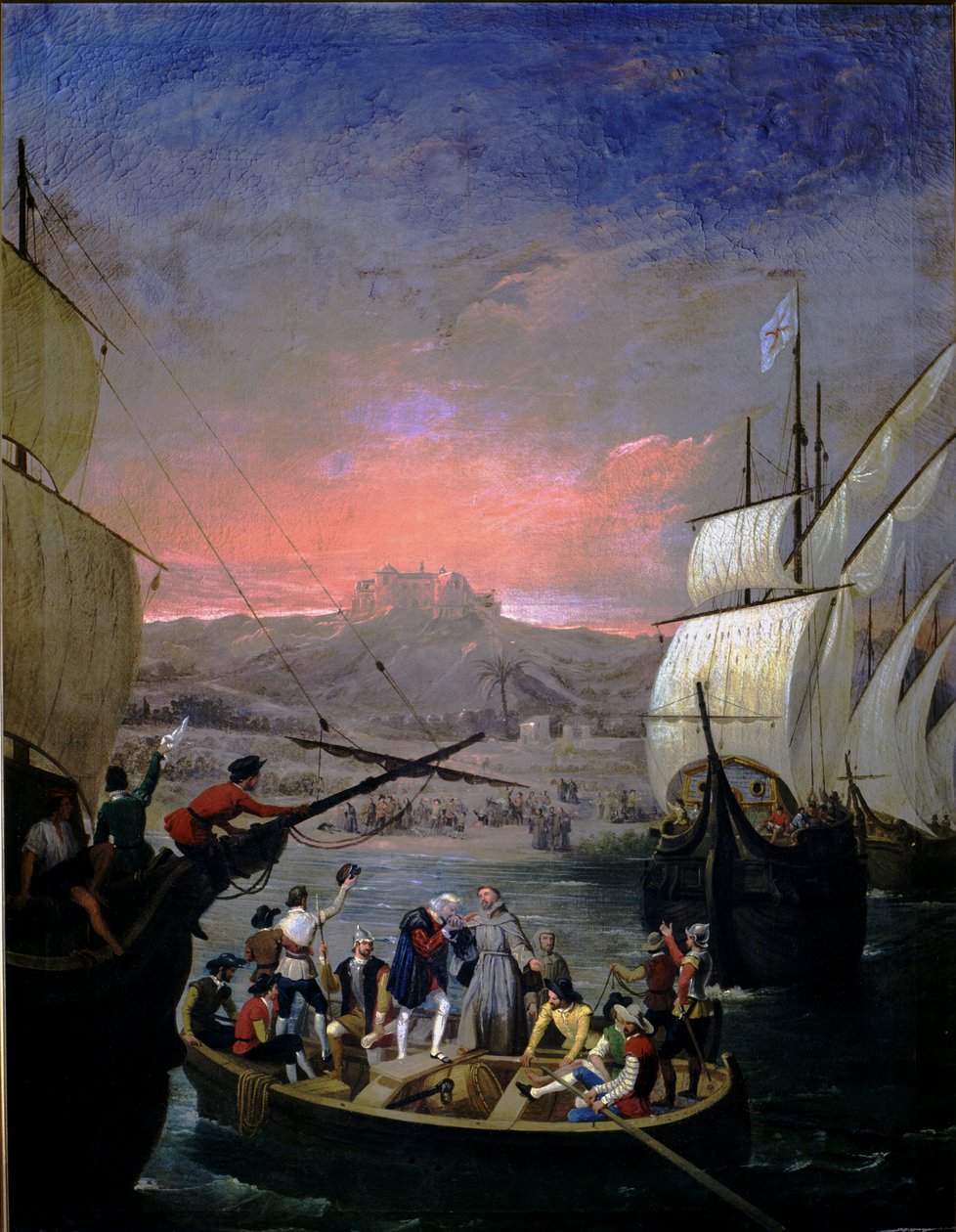 ابتداءً من عام 1492 ، كارافيل بالوس سانتا ماريا والبنتا ونينا (زيت على قماش) بواسطة خوان كابرال بيخارانو