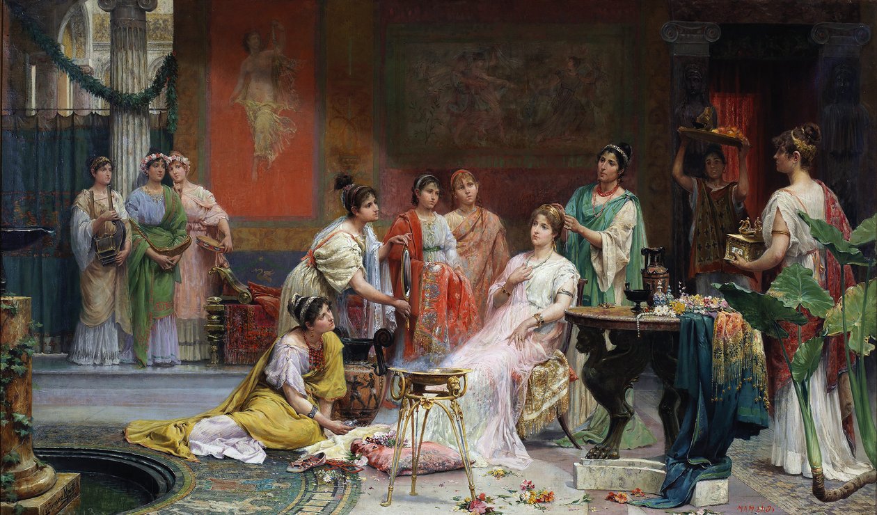 تواليت لسيدة رومانية من تصميم خوان جيمينيز مارتن (1855-1901) بواسطة خوان جيمينيز إي مارتن