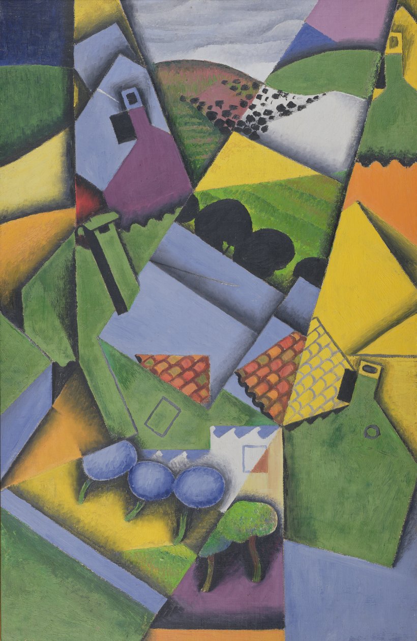 Landscape and Houses at Ceret بواسطة خوان جريس
