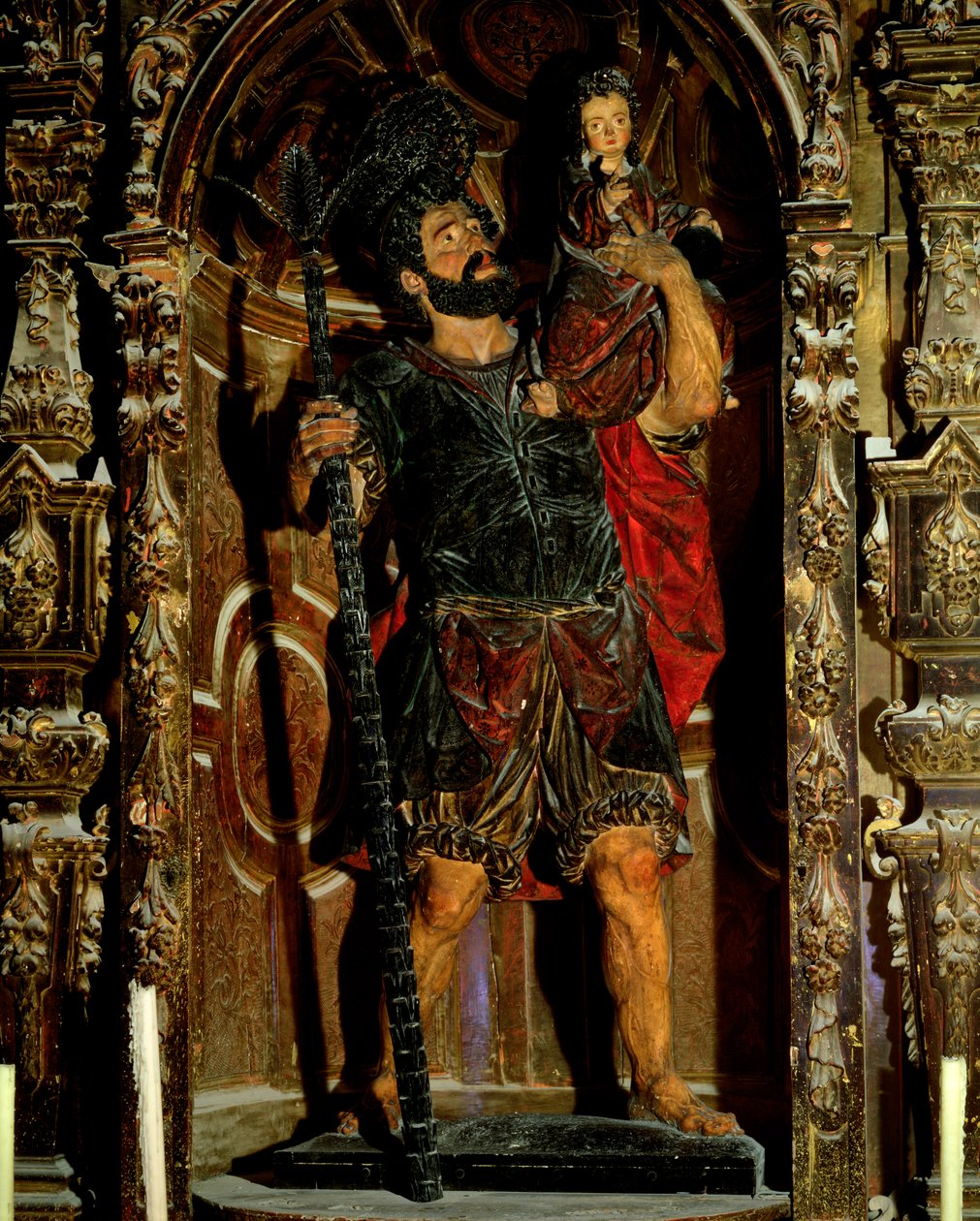 سانت كريستوفر ، 1597 (خشب متعدد الألوان) بواسطة خوان مارتينيز مونتانيس