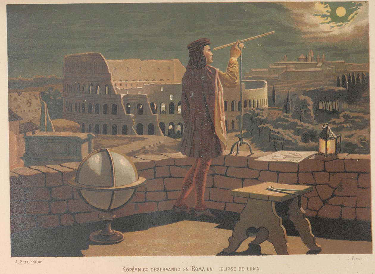 كوبرنيكوس في روما. من: العلم ورجاله ، 1879. بواسطة خوان بلانيلا ورودريجيز