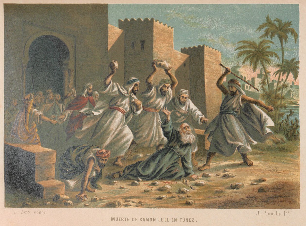 موت رامون لول. من: العلم ورجاله ، 1879. بواسطة خوان بلانيلا ورودريجيز