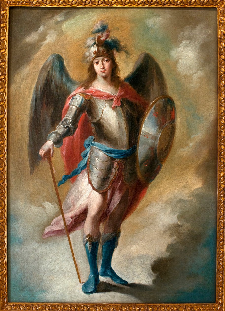 رئيس الملائكة ميخائيل - رسم خوان دي إسبينال (1714-1783) ، زيت على قماش ، كاليفورنيا. 1780 - متحف إشبيلية للفنون الجميلة بإسبانيا بواسطة خوان دي إسبينال