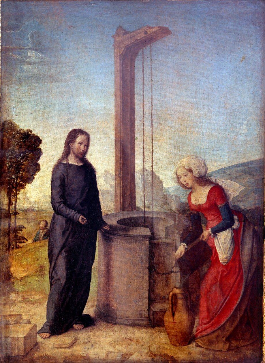 لوحة المسيح والسامري لخوان دي فلانديز (المعروفة من 1496 إلى 1519) صن. 0،24 × 0.17 م. بواسطة خوان دي فلاندس