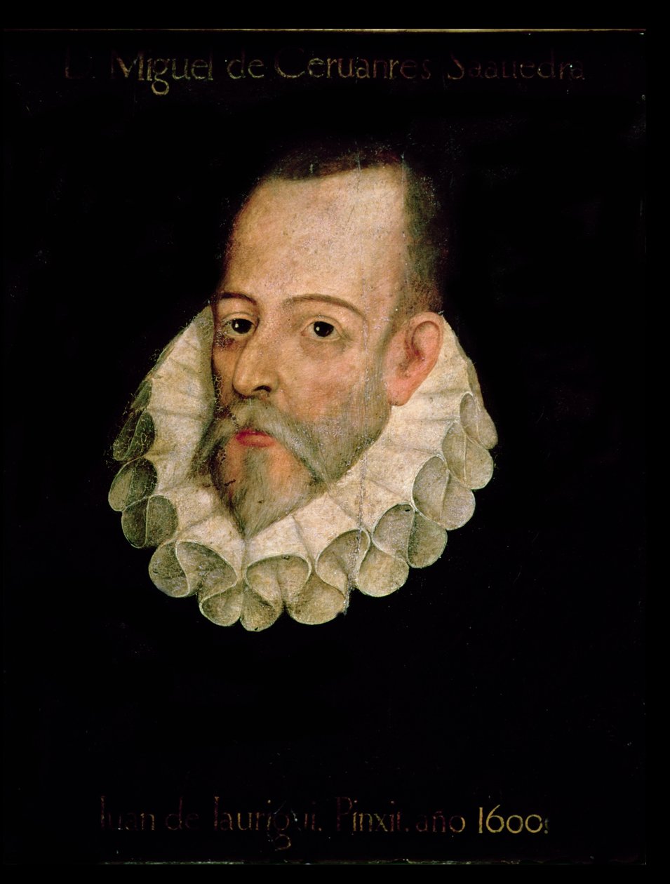 صورة ميغيل دي سيرفانتس إي سافيدرا (1547-1615) 1600 (زيت على لوح) بواسطة Juan de Jauregui y Aguilar