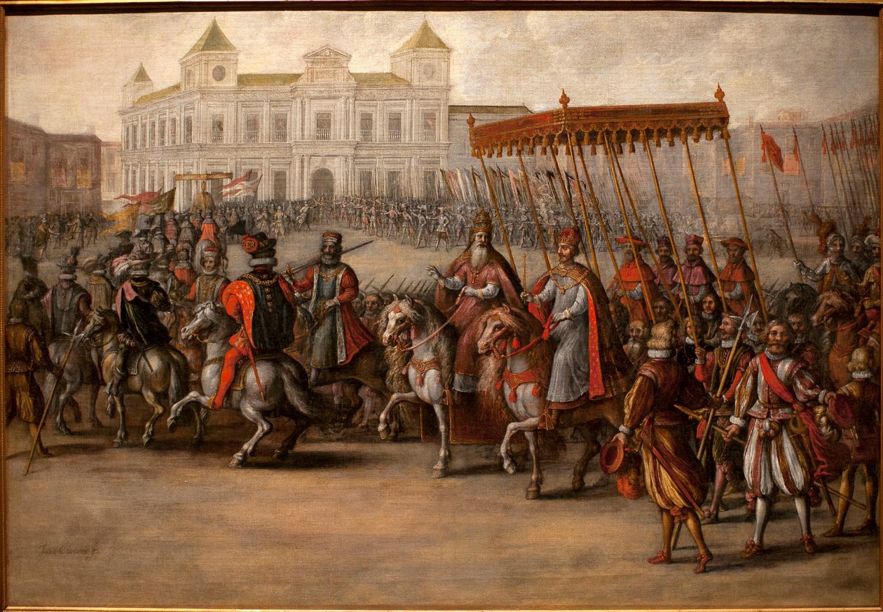 الطريق إلى المقدس الإمبراطوري بواسطة تشارلز الخامس (1500-1558) في بولونيا (إيطاليا) ، 24 فبراير بواسطة خوان دي لا كورت