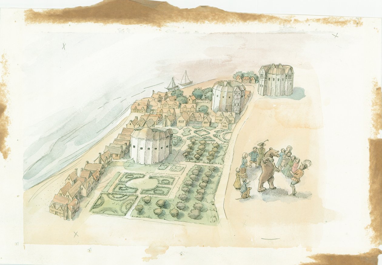 مسرح الأمل ، مسرح روز ومسرح جلوب ، ساوثوارك ، لندن ، c1647 2016. بواسطة جوديث دوبي