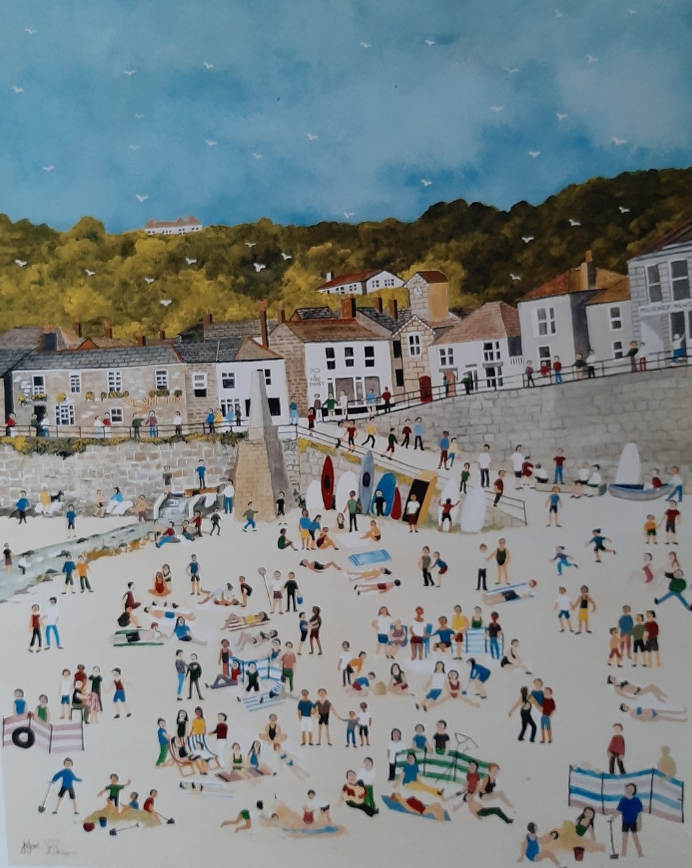 Mousehole Beach، 2018 (جواش على ورق) بواسطة جودي جويل