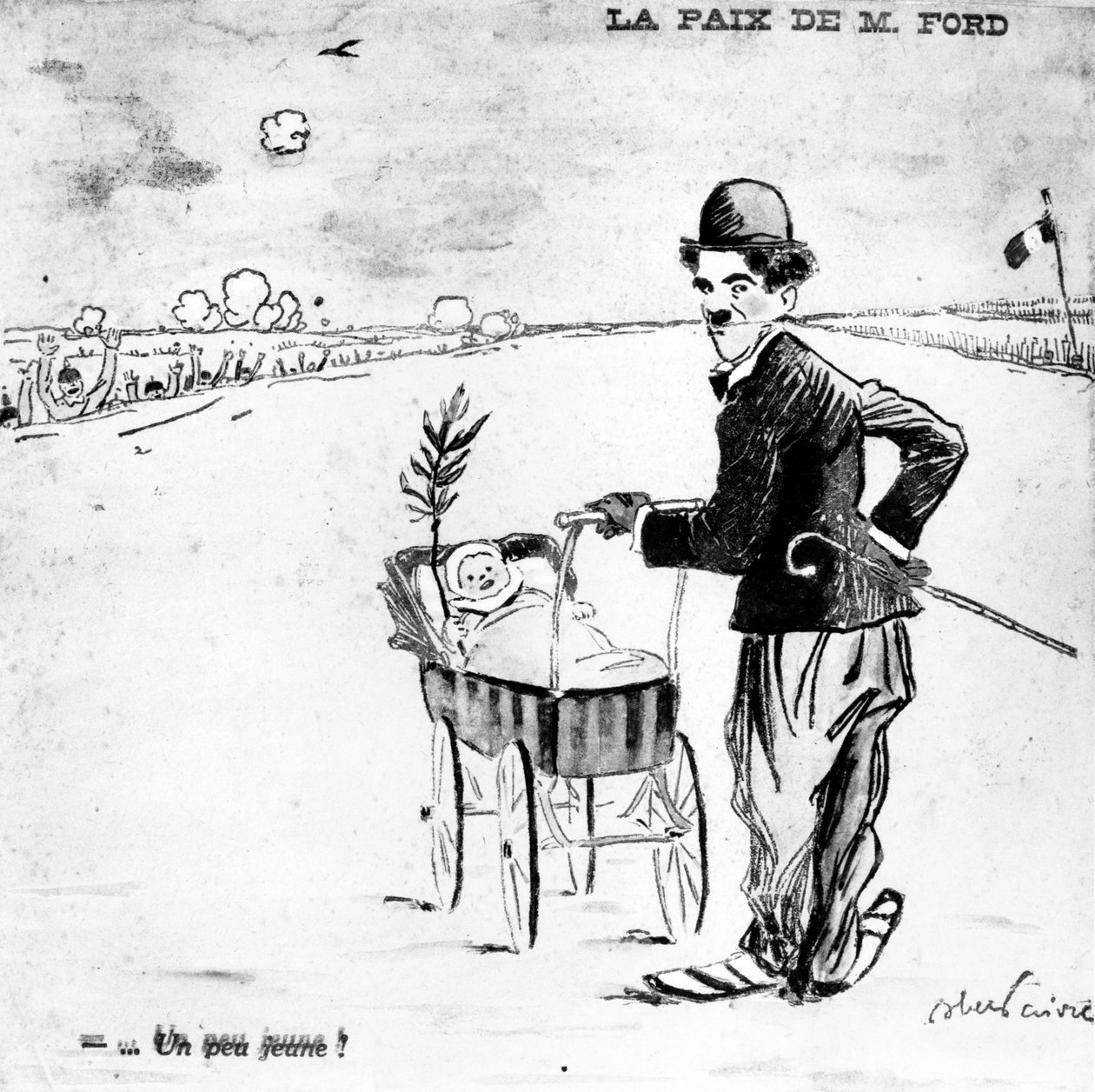 "سلام السيد فورد" ، كاريكاتير من غلاف الصحيفة ، "ليكو دو باريس" ، 19 ديسمبر 1915 بواسطة جول هابيل فافر
