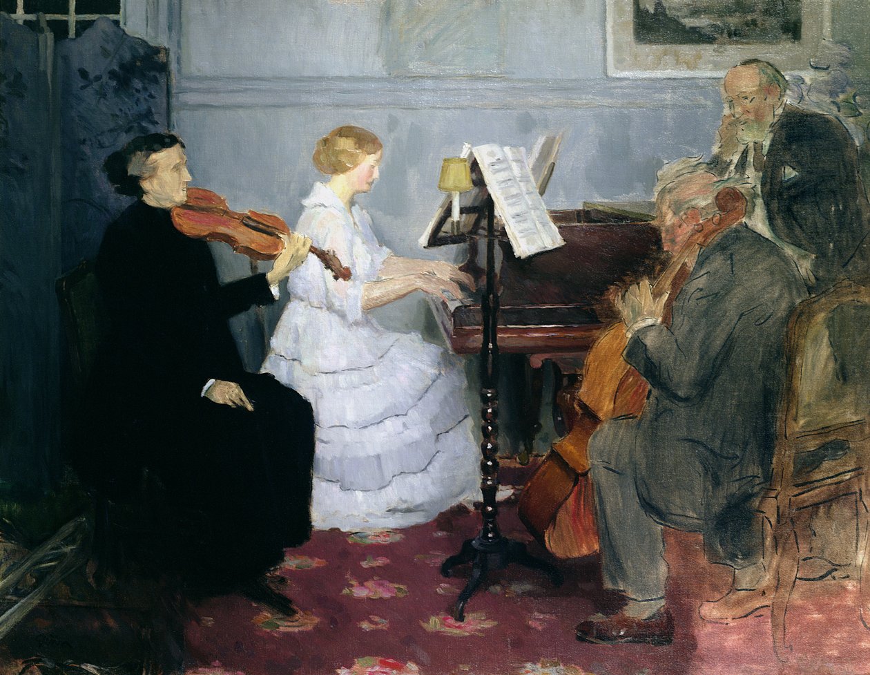 حفلة موسيقى الحجرة ، c.1885-90 بواسطة جول ألكسندر جروين أو جرون