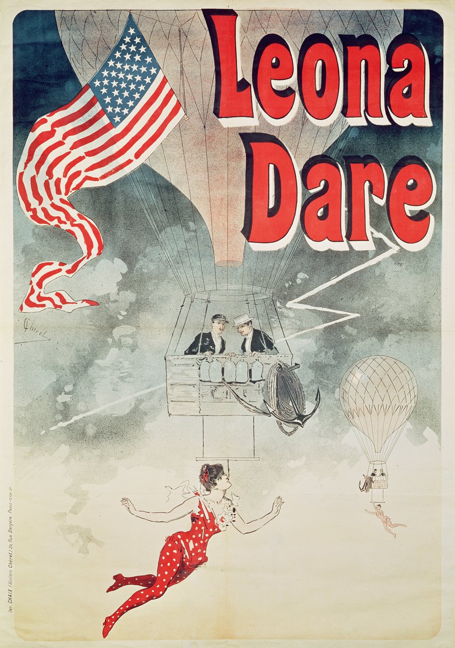البالون: ملصق `` Leona Dare &39;&39; ، 1890 بواسطة جول تشيريت