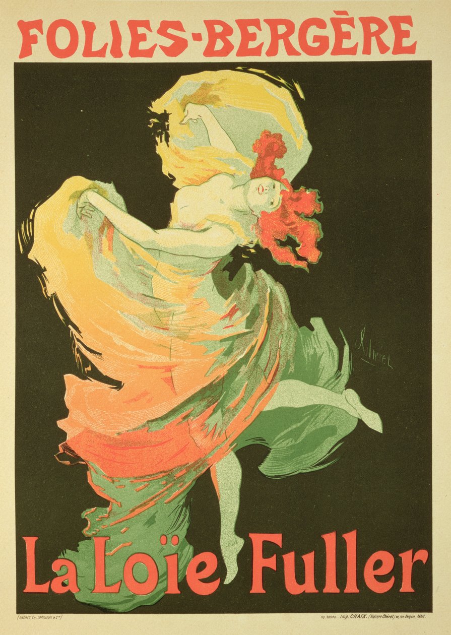 استنساخ ملصق إعلاني "Loie Fuller" في Folies-Bergere ، 1893 بواسطة جول تشيريت