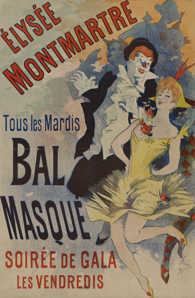 Élysée Montmartre: Bal Masque ، تم نشره في 18 يناير 1891 (ليثو ملون على ورق) بواسطة جول تشيريت