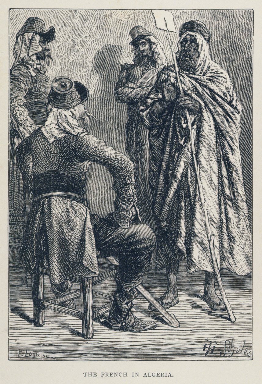 الفرنسيون في الجزائر ، نقشهم P. Louis (القرن التاسع عشر) ، من "تاريخ فرنسا" ، بواسطة Emile de Bonnechose ، نشره Ward، Lock and Co، London بواسطة جول ثيوفيل شولر