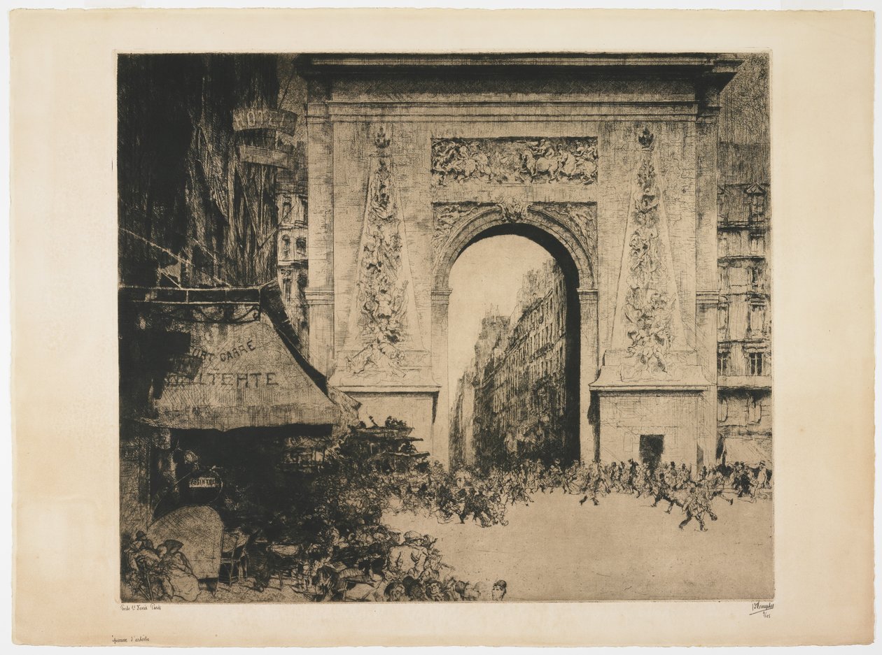 بورت سانت دينيس ، باريس ، 1928 (النقش ، نقطة الجفاف ، درجة ألوان المياه وألوان اللوح) بواسطة جول دي برويكر