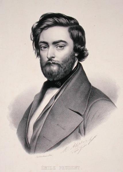 صورة لإميل برودنت (1817-63) نقشت بواسطة ماري ألوف (1812-1883) (ليثو) بواسطة جول (بعد) لور