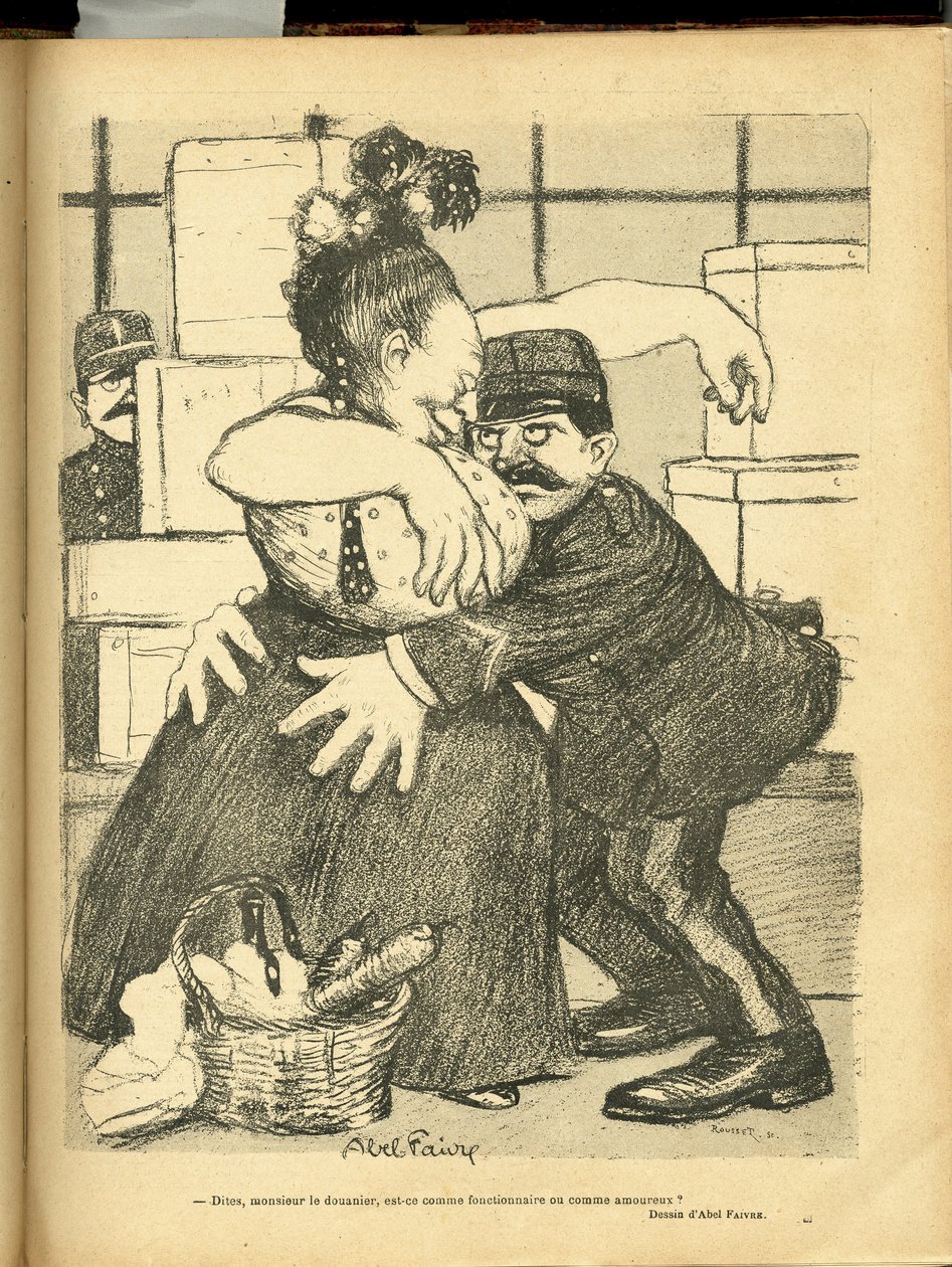 رسم إيضاحي لأبل فيفر (1867-1945) في لو ريير بواسطة جول هابيل فافر