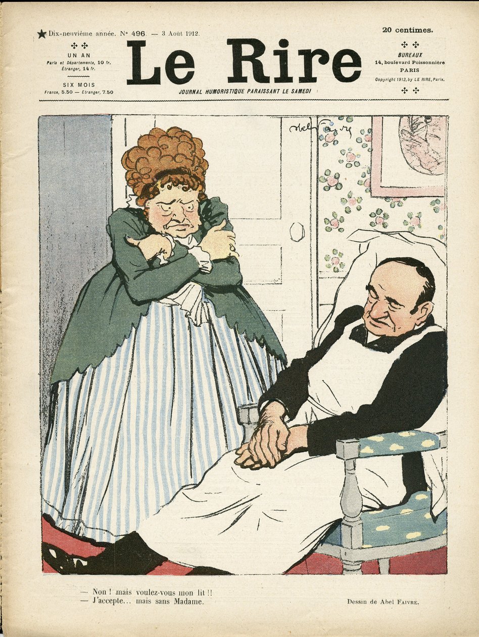 Illustration of Abel Faivre (1867-1945) for the Cover of Le Lire, 03/08/12 - Work, Obesite - Domestic Servants بواسطة جول هابيل فافر