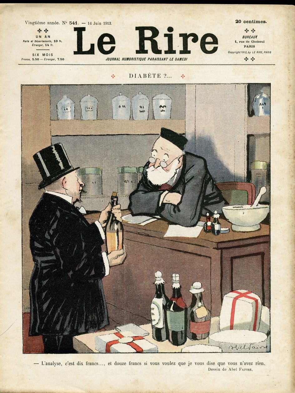 رسم توضيحي لأبل فيفر (1867-1945) لغلاف Le Rire بواسطة جول هابيل فافر