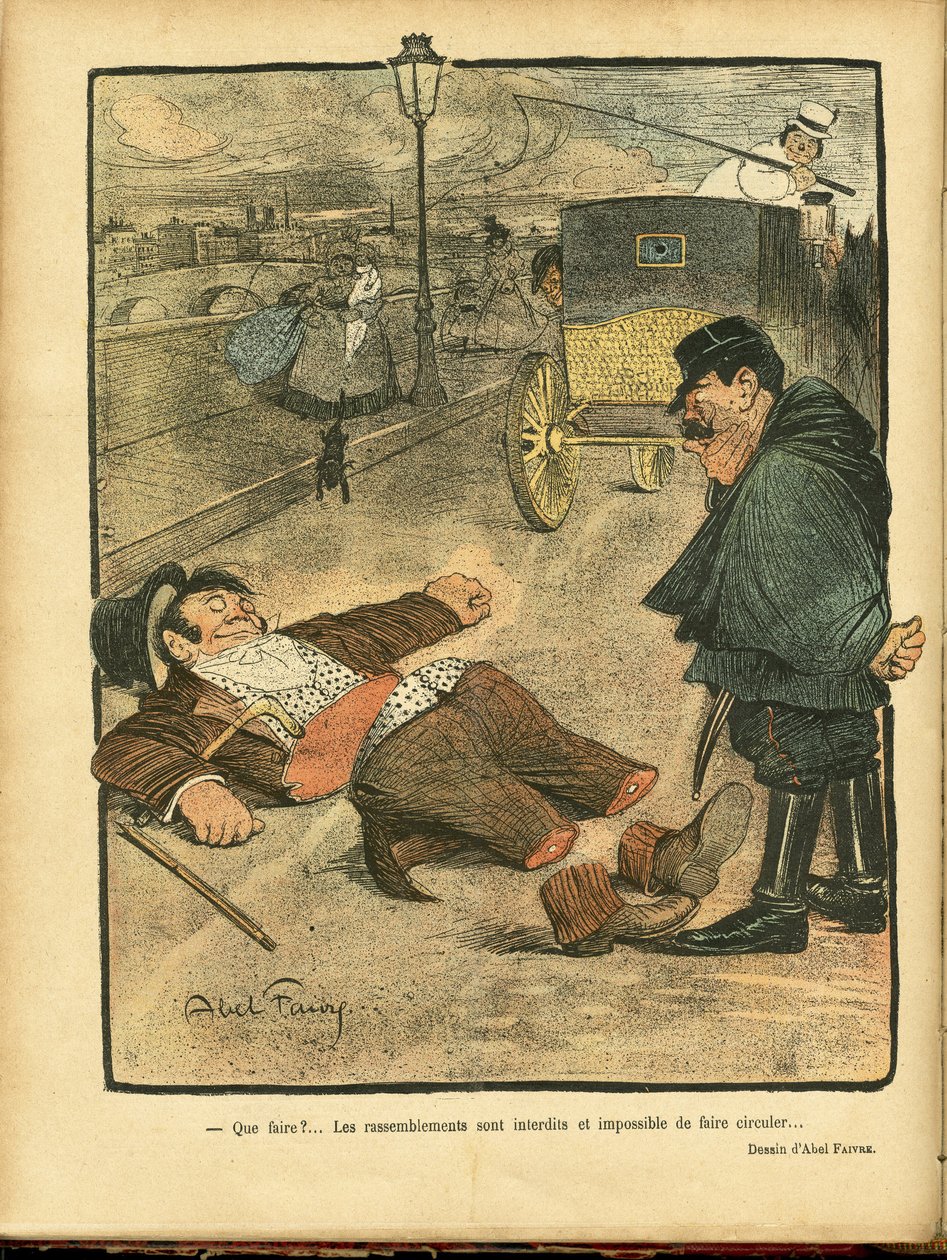 رسم توضيحي لابيل فيفر (1867-1945) في لو ريير بواسطة جول هابيل فافر