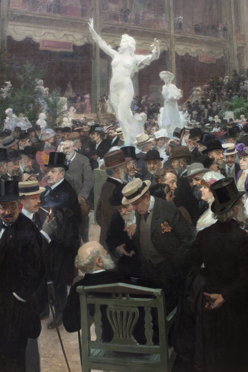جمعة في صالون الفنانين الفرنسيين. لوحة لجول الكسندر جرون (1868-1939) ، زيت على قماش ، فن فرنسي بواسطة جول ألكسندر جروين أو جرون