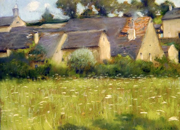 Plein-Air Landscape (باستيل على ورق) بواسطة جول ألكسيس موينير
