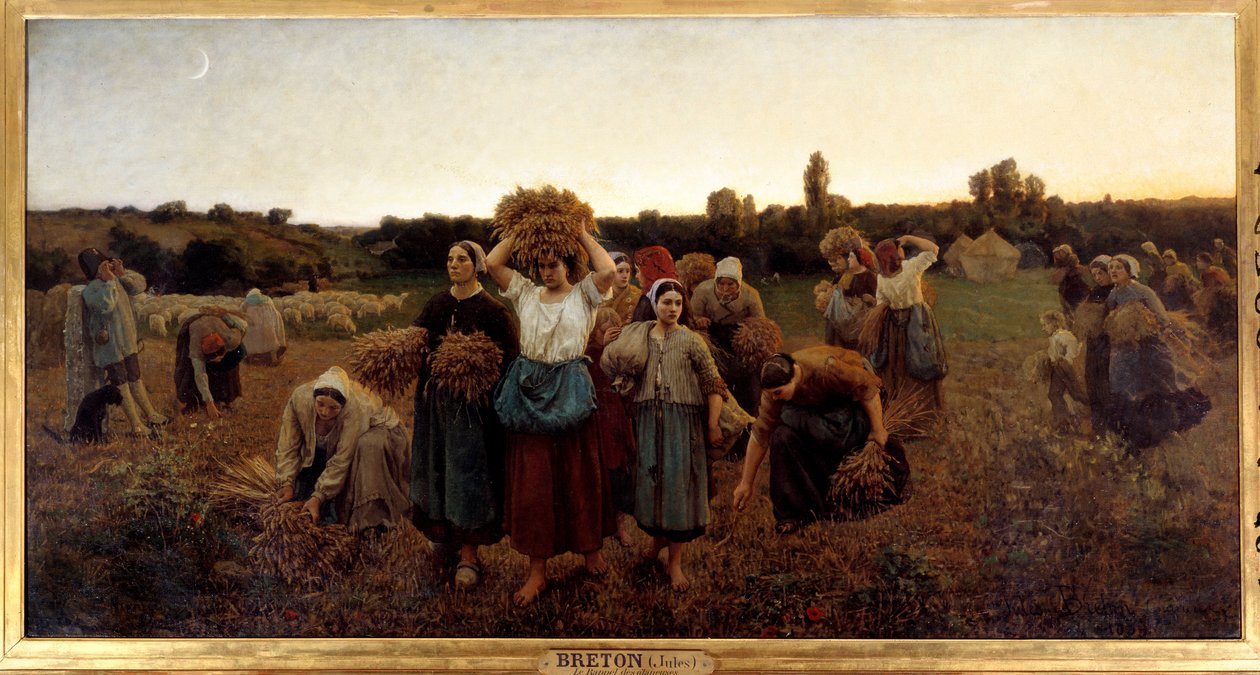 لو rappel des glaneuses لوحة لجول بريتون (1827-1906) 1859 صن. 0،9x1،76 م باريس ، متحف دورسيه - داعي في ذا غلينرز. لوحة لجول بريتون (1827-1906) بواسطة جول بريتون