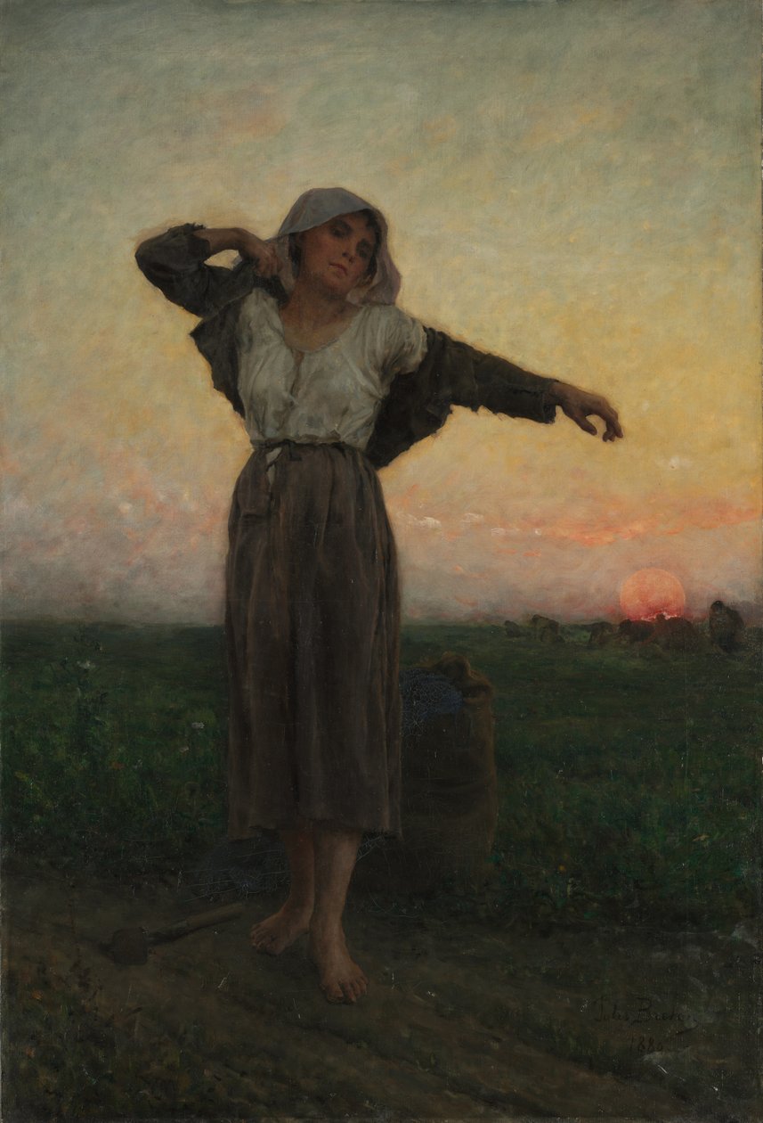 The Tired Gleaner ، 1880. بواسطة جول بريتون