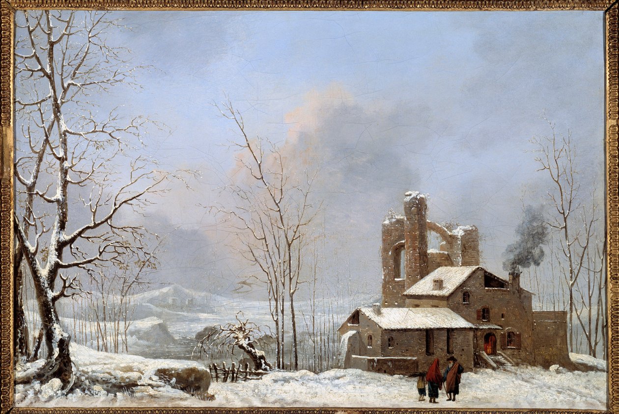 رسم المناظر الطبيعية الشتوية بواسطة سيزار فان لو (1743-1821) في القرن الثامن عشر ، كيمبر ، متحف الفنون الجميلة بواسطة جول سيزار دينيس فان لو