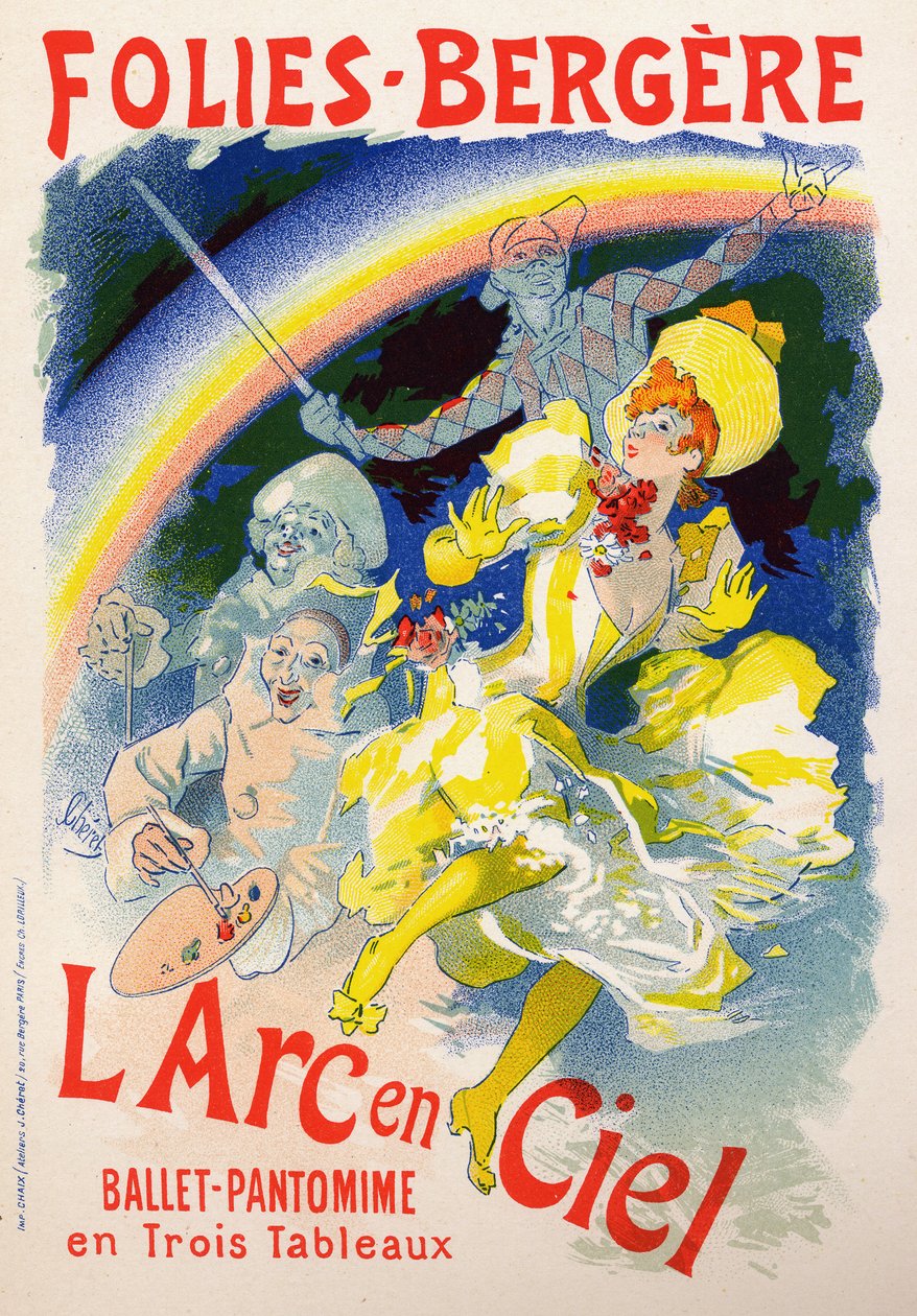فن. وسائل الترفيه. L'Arc en Ciel (قوس قزح) ، عرض في ملهى Les Folies Bergeres ، باريس. ملصق بواسطة Jules Cheret ، فرنسا ، حوالي 1890 (ملصق) بواسطة جول تشيريت