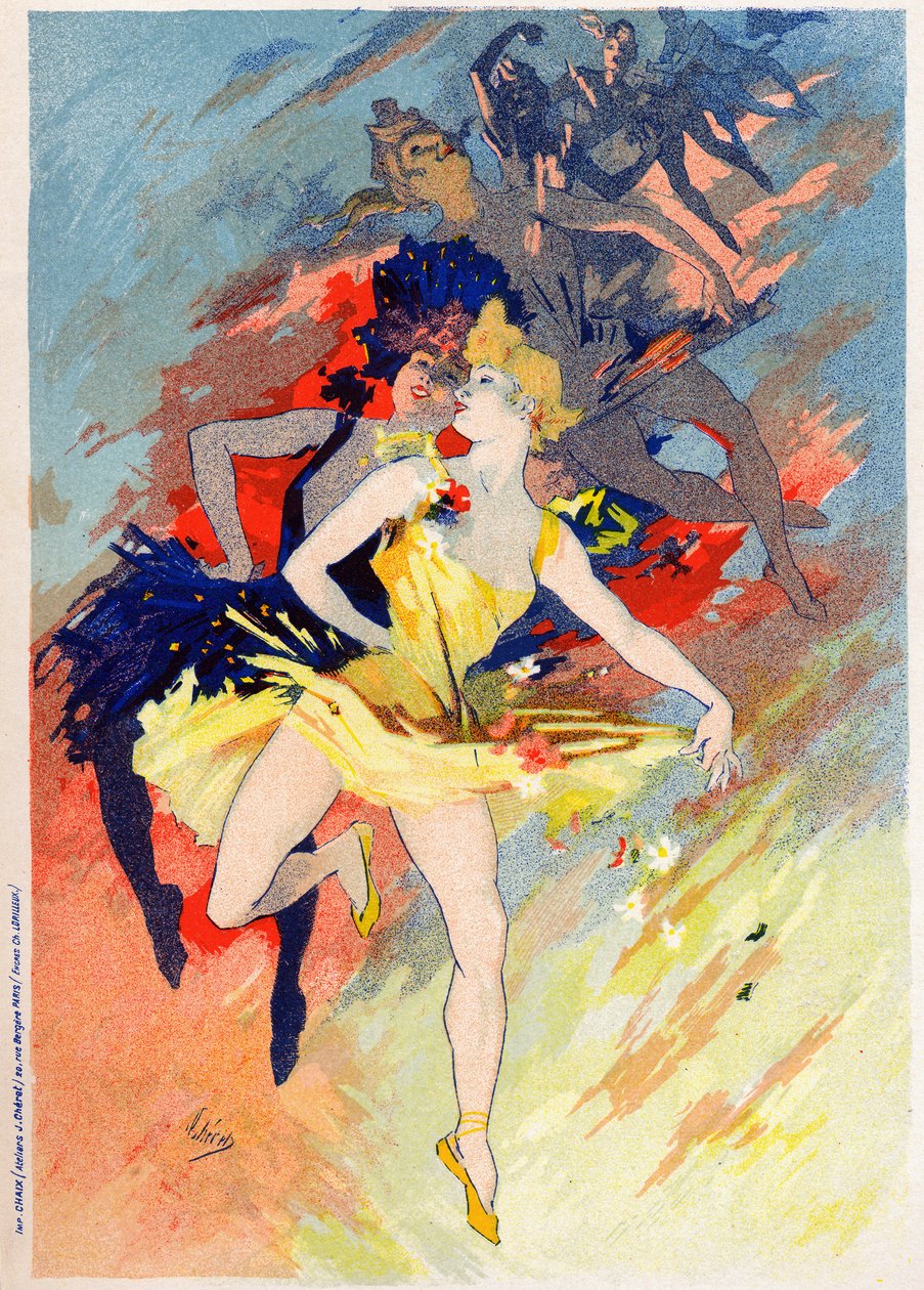 Art. Entertainment. The dance. Allegory by Jules Cheret, France, c.1890 (poster) بواسطة جول تشيريت