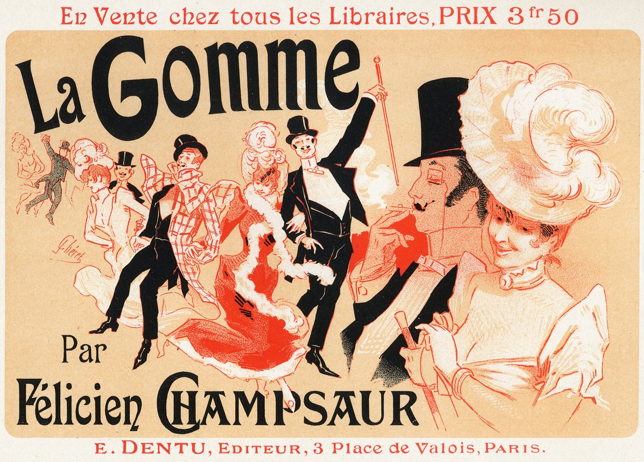 أسلوب الحياة. بال في باريس. ملصق بواسطة Jules Cheret للمسرحية: La Gomme بواسطة Felicien Champsaur ، حوالي 1889. (ملصق) بواسطة جول تشيريت