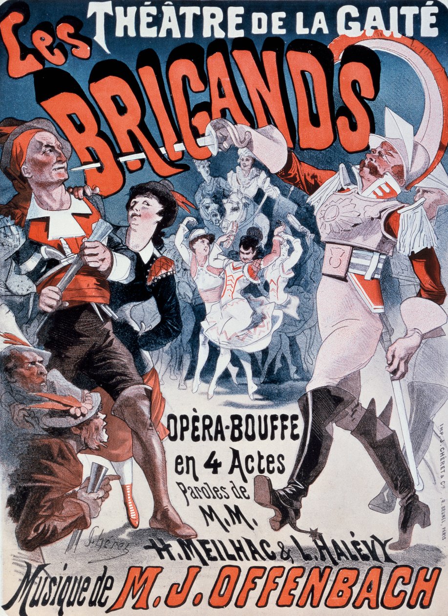 ملصق لـ Les Brigands لجاك أوفنباخ بواسطة جول تشيريت