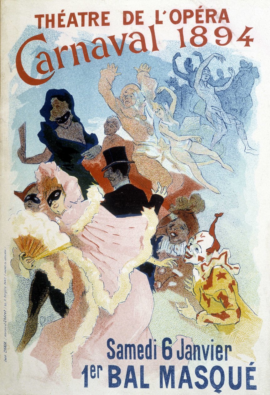 ملصق Cherret لكرنفال 1894 في مسرح de l'Opera. بواسطة جول تشيريت